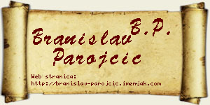Branislav Parojčić vizit kartica